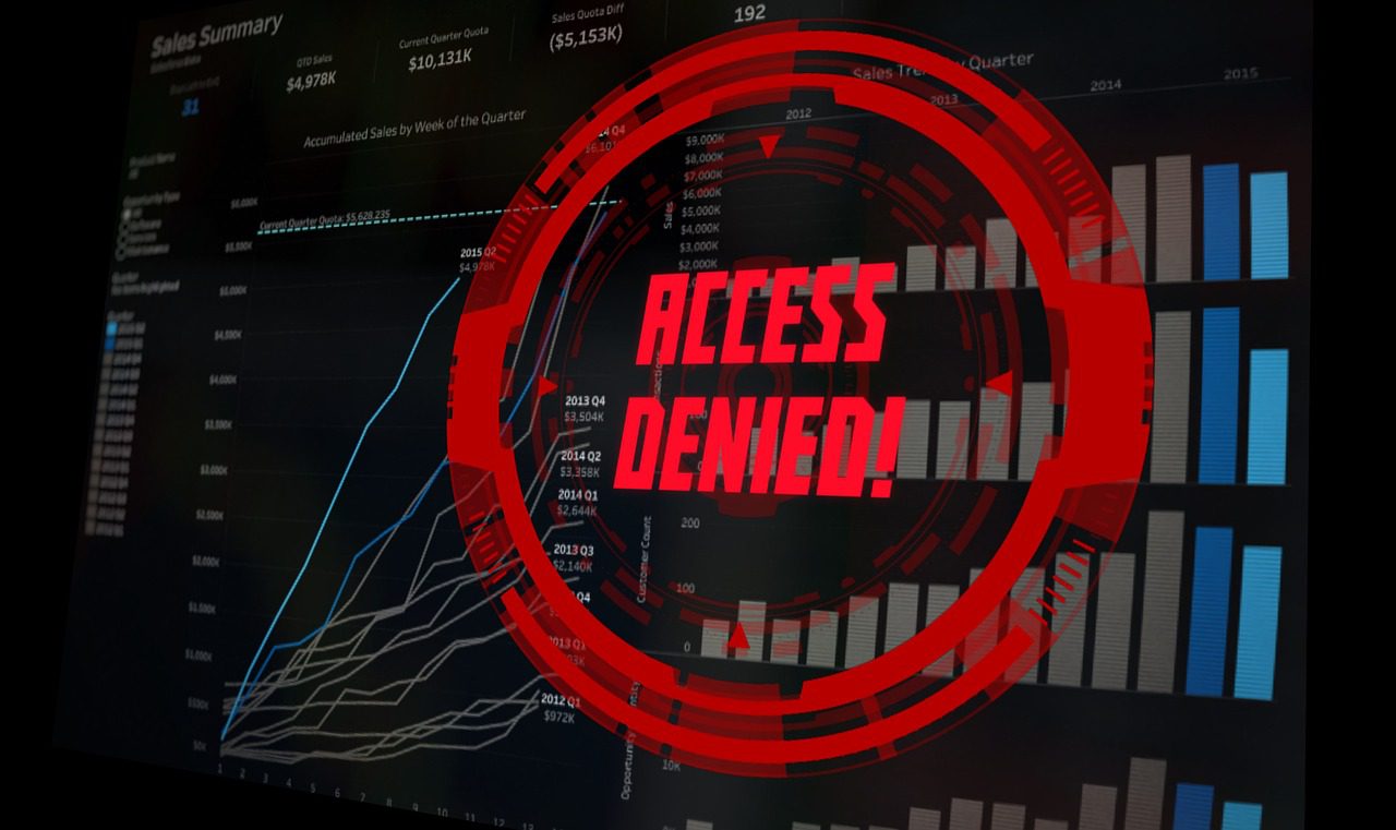 An image of a monitor displaying access denied.